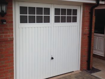Garador Salisbury single up and over steel garage door in white